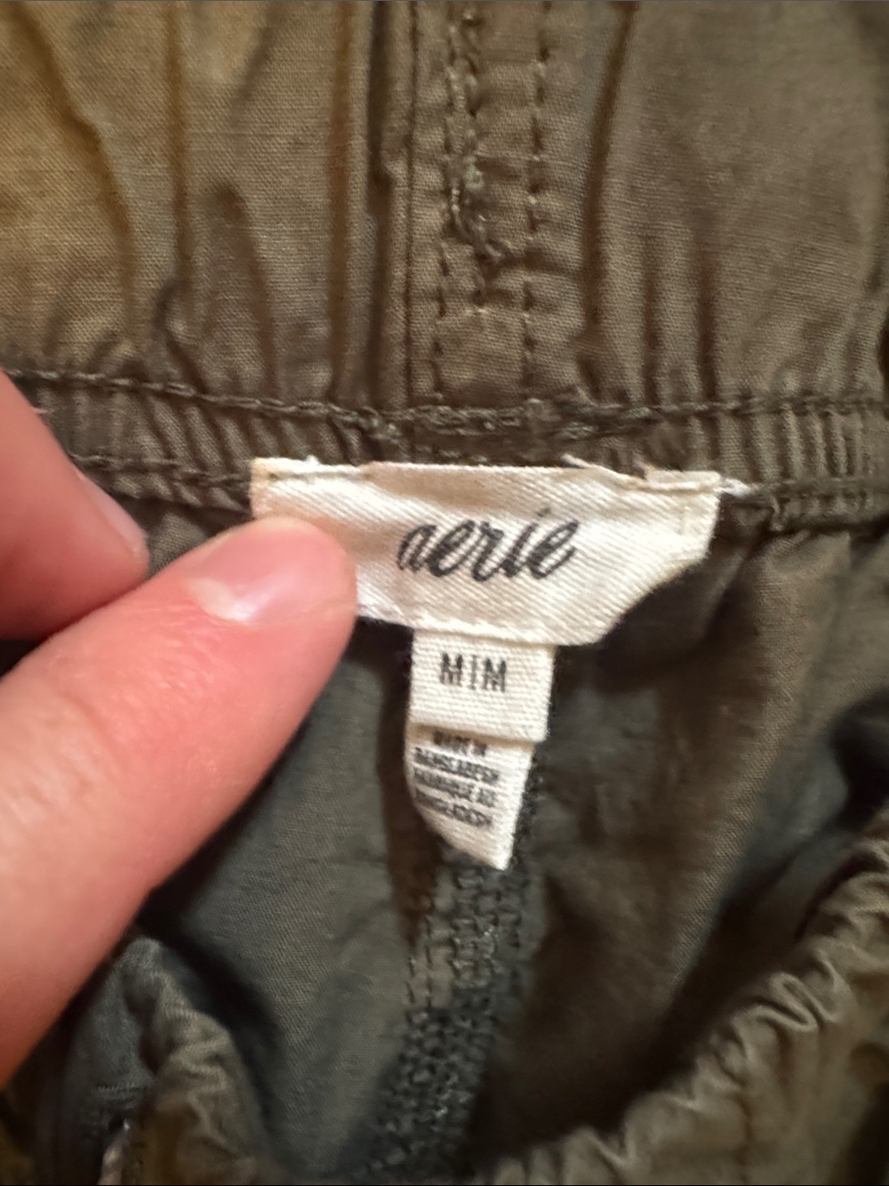 aerie Olive Cargo Pants with Drawstring - Picture 2 of 3